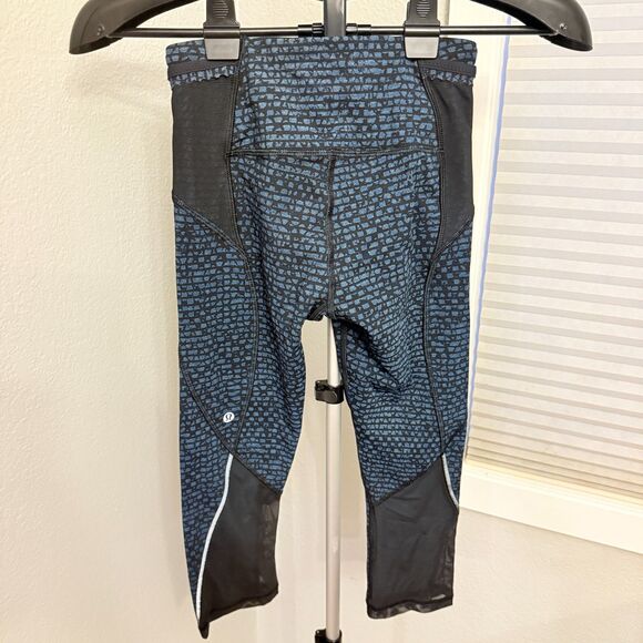 Lululemon Pace Rival Crop 18" Mesh Heavy Workout Capri Legging Women's Size 2 - Picture 3 of 5